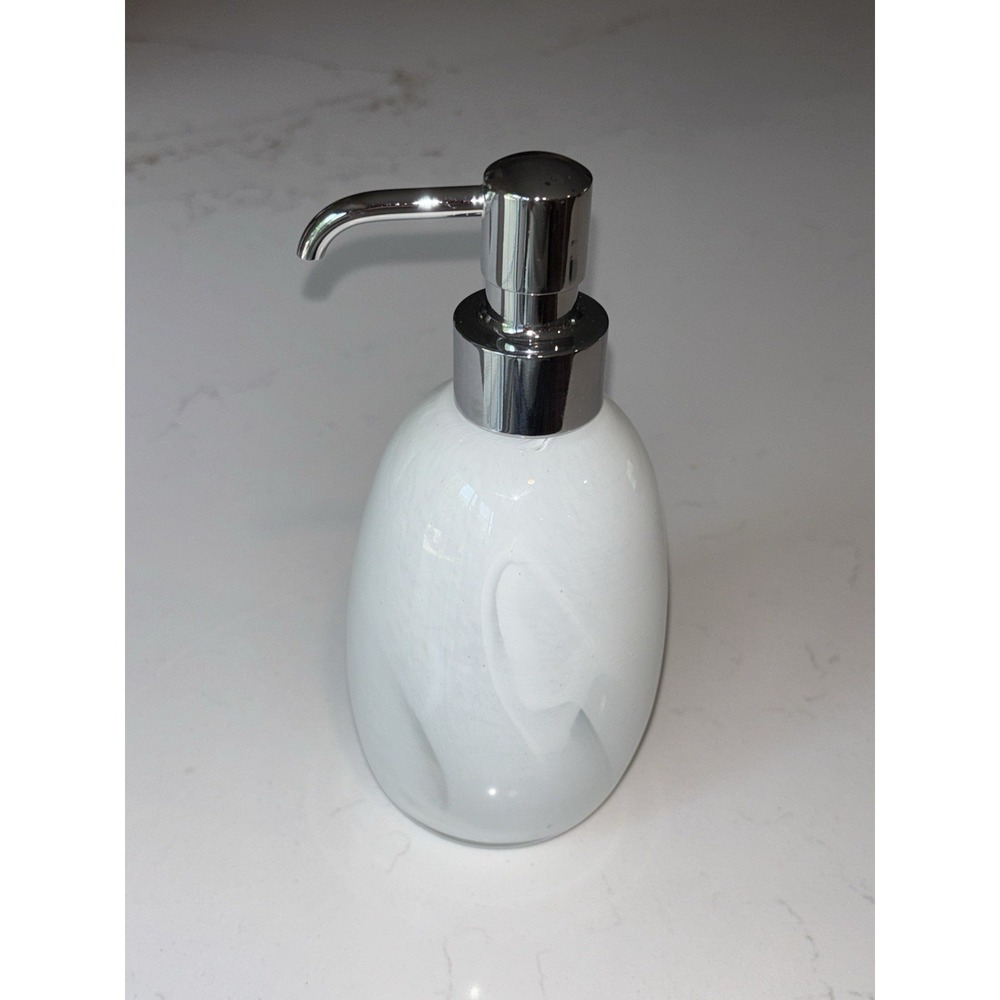 NWOB Labrazel Bianca Italian Hand Blown Glass Pump Soap Dispenser